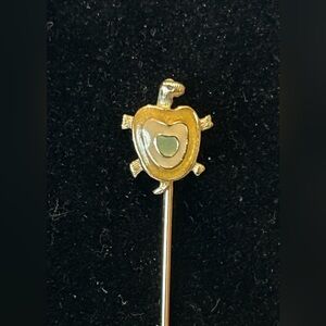 Turtle Gold‎ Tone Stick Pin Vintage
